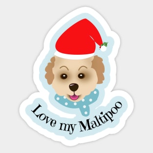 Christmas Maltipoo Sticker